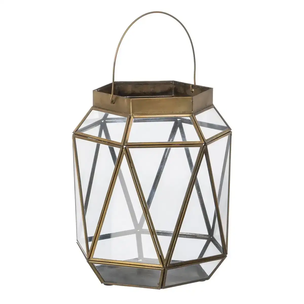 Lanterne 23 x 23 x 27 cm bougeoir verre dore metal_6384. DIAYTAR COTE D'IVOIRE - Où Chaque Sélection est une Victoire. Découvrez notre boutique en ligne et trouvez des articles qui vous rendent la vie plus belle, un choix à la fois.
