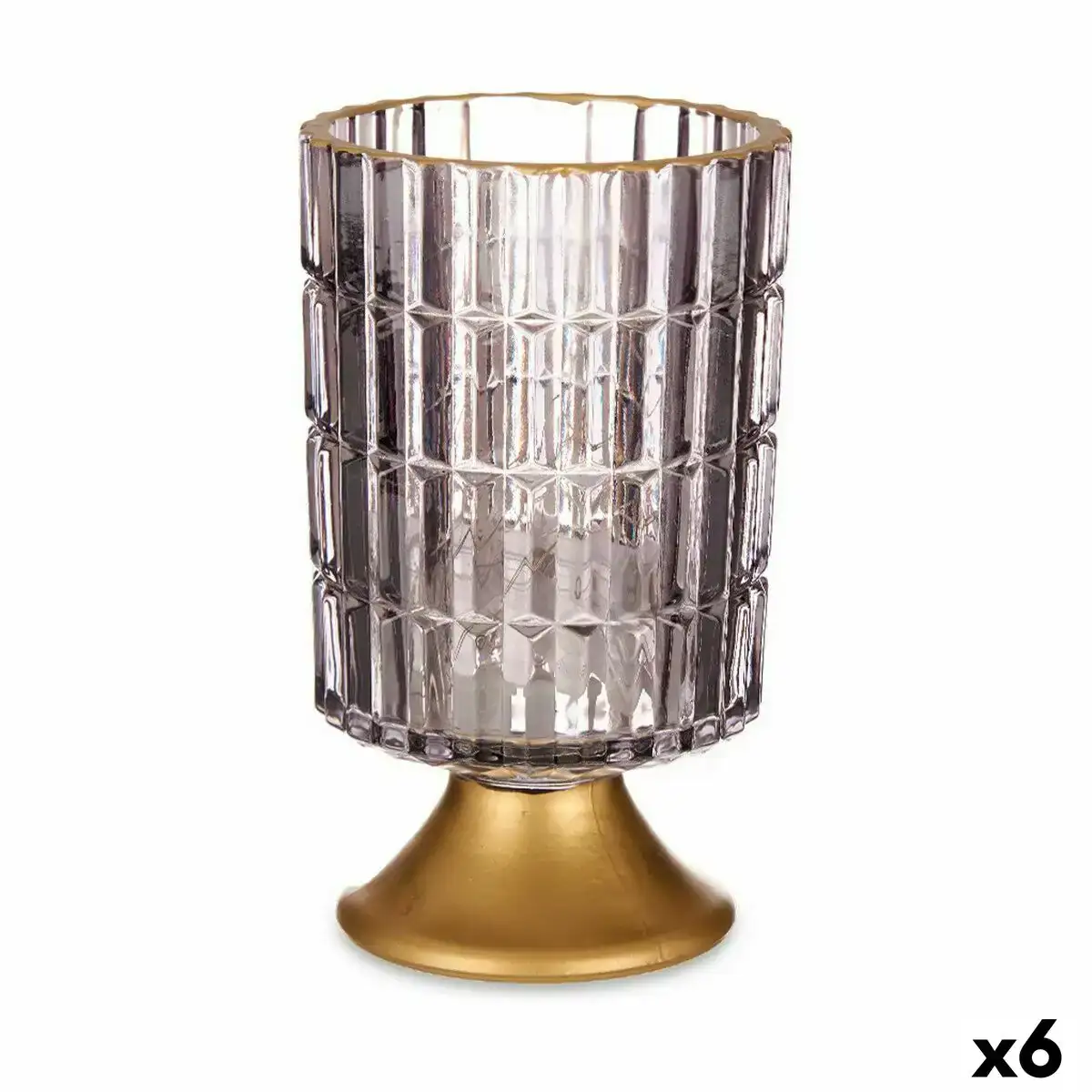 Lanterne a led gris dore verre 10 7 x 18 x 10 7 cm 6 unites _2410. Bienvenue sur DIAYTAR COTE D'IVOIRE - Là où Chaque Objet a une Âme. Plongez dans notre catalogue et trouvez des articles qui portent l'essence de l'artisanat et de la passion.