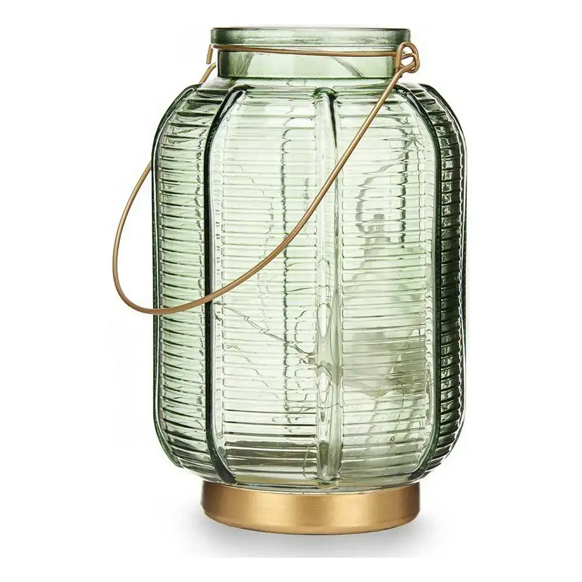 Lanterne a led rayures dore vert verre 13 5 x 22 x 13 5 cm _6797. DIAYTAR COTE D'IVOIRE - Où Choisir est une Célébration de l'Artisanat. Explorez notre boutique en ligne et choisissez des articles qui incarnent l'art et le savoir-faire du Côte d'Ivoire.
