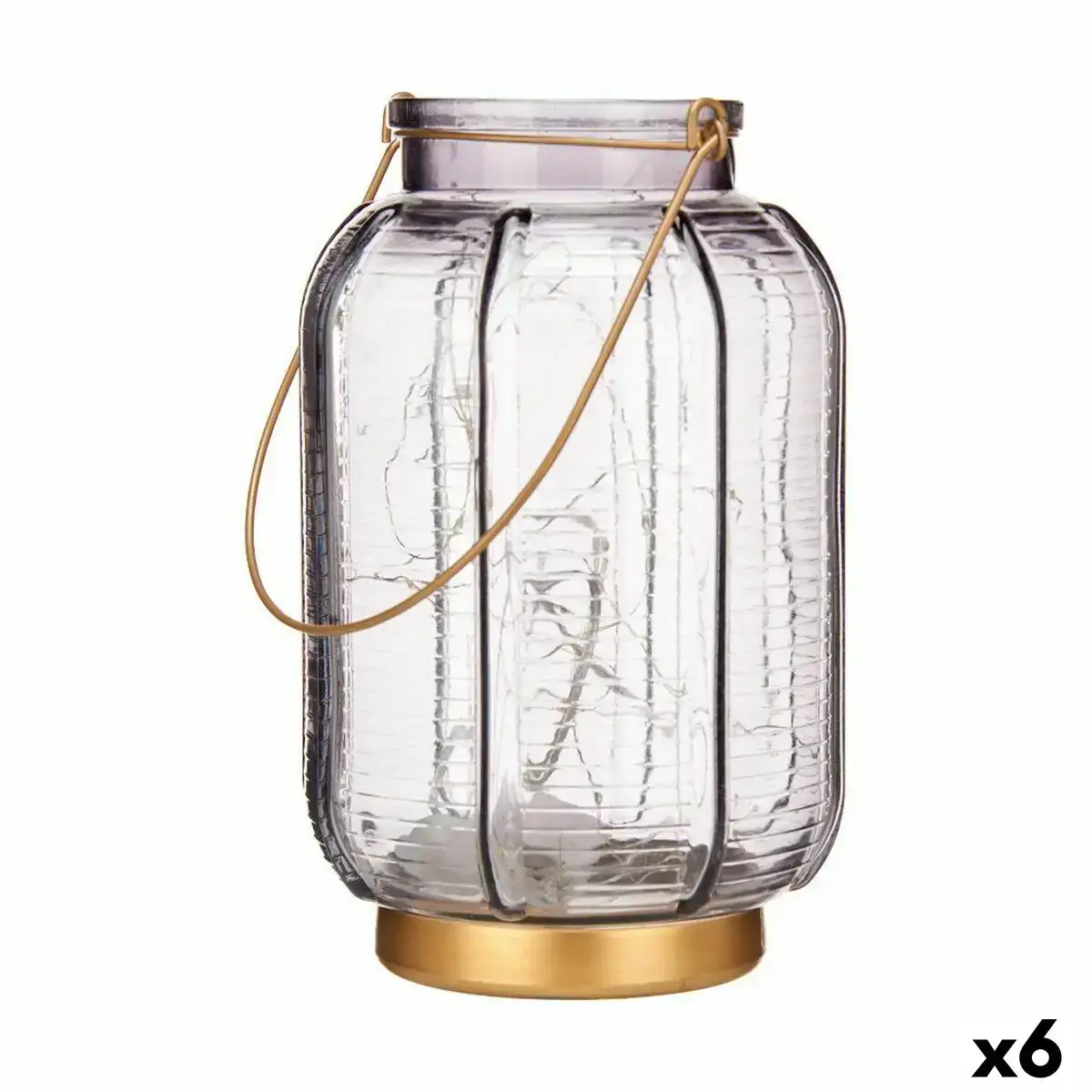Lanterne a led rayures gris dore verre 13 5 x 22 x 13 5 cm 6 unites _2569. DIAYTAR COTE D'IVOIRE - Votre Source de Découvertes Shopping. Découvrez des trésors dans notre boutique en ligne, allant des articles artisanaux aux innovations modernes.