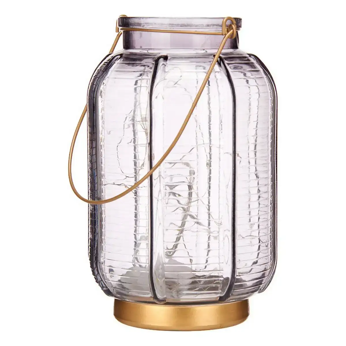 Lanterne a led rayures gris dore verre 13 5 x 22 x 13 5 cm _1578. DIAYTAR COTE D'IVOIRE - Votre Destination Shopping pour Tous. Parcourez notre boutique en ligne et découvrez une variété de produits pour satisfaire tous vos besoins et désirs.