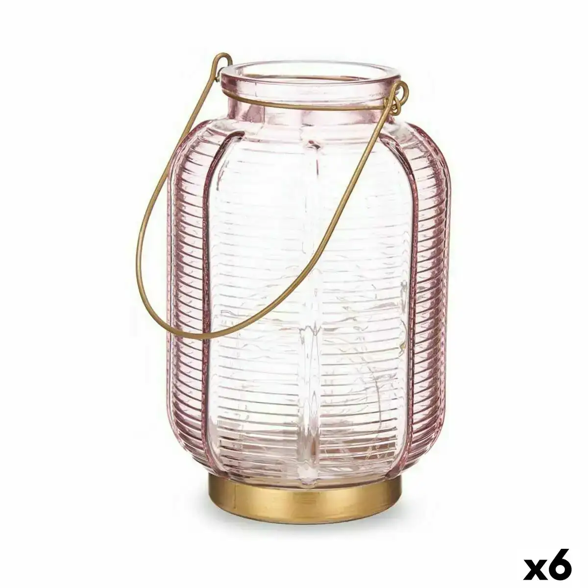 Lanterne a led rayures rose dore verre 13 5 x 22 x 13 5 cm 6 unites _3235. DIAYTAR COTE D'IVOIRE - Où l'Élégance Rencontré l'Accessibilité. Parcourez notre catalogue et trouvez des produits qui apportent une touche de sophistication à votre vie quotidienne sans compromettre votre budget.
