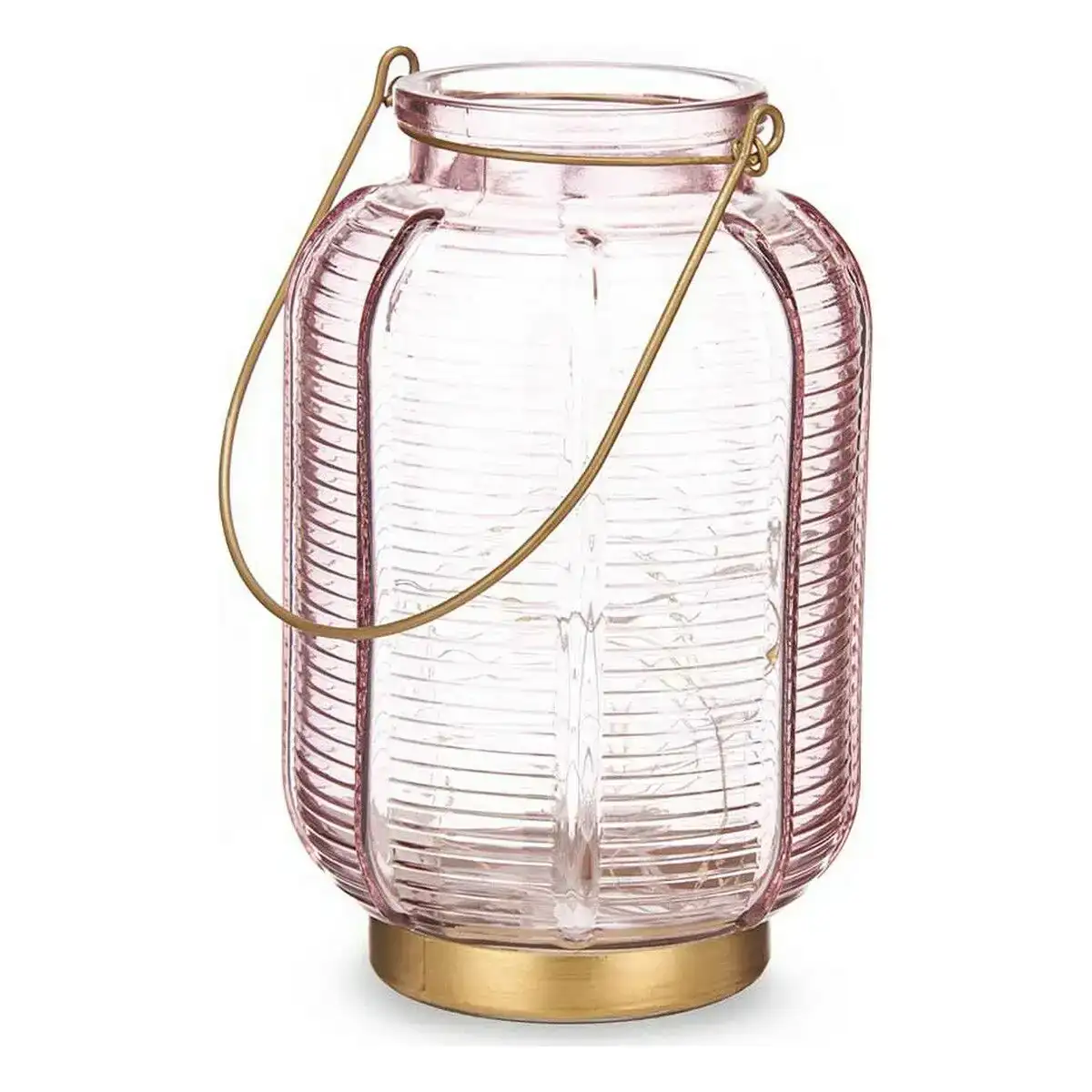 Lanterne a led rayures rose dore verre 13 5 x 22 x 13 5 cm _6154. DIAYTAR COTE D'IVOIRE - Votre Paradis Shopping au Cœur du Côte d'Ivoire. Explorez notre boutique en ligne et découvrez des produits conçus pour enchanter chaque aspect de votre vie.