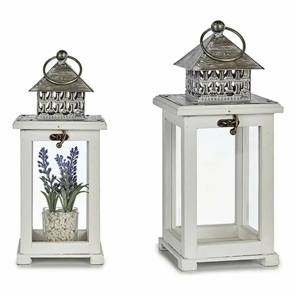 Lanterne bois metal blanche 13 x 29 x 13 cm _7315. DIAYTAR COTE D'IVOIRE - Où Chaque Produit est une Promesse de Qualité. Explorez notre boutique en ligne et choisissez des produits qui répondent à vos exigences élevées.