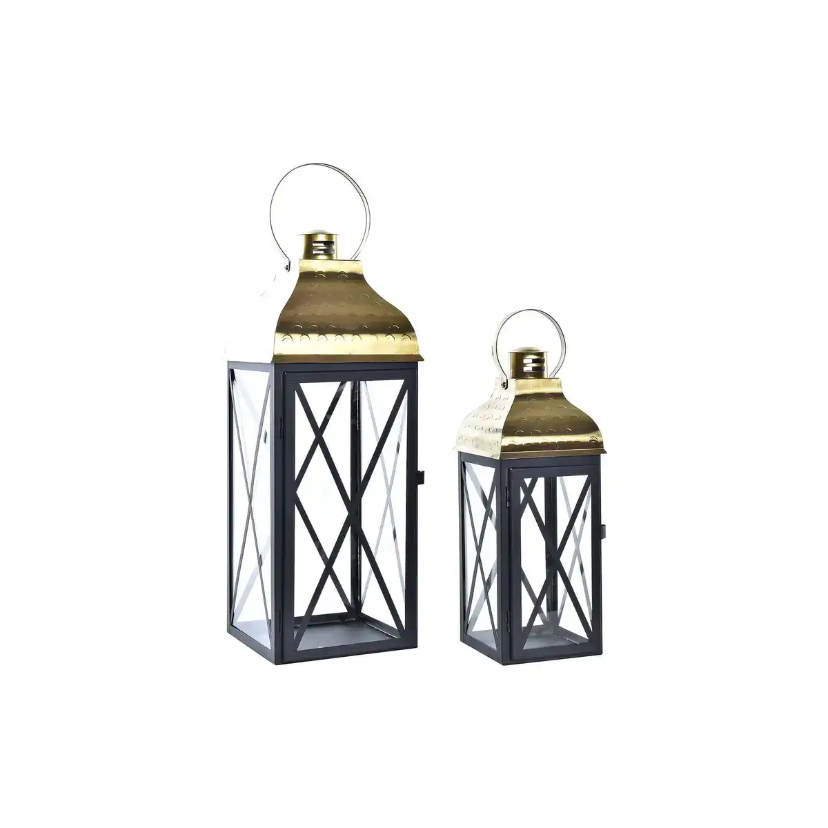 Lanterne dkd home decor noir dore metal verre 19 x 19 x 58 cm 2 unites _1171. DIAYTAR COTE D'IVOIRE - Votre Passage vers le Chic et l'Élégance. Naviguez à travers notre boutique en ligne pour trouver des produits qui ajoutent une touche sophistiquée à votre style.