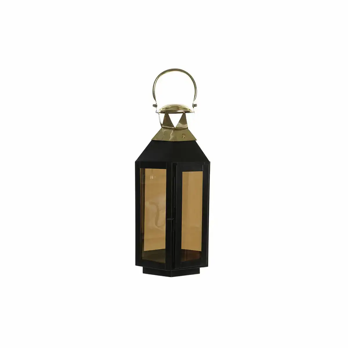 Lanterne dkd home decor noir verre fer dore 22 x 20 x 46 cm _5889. DIAYTAR COTE D'IVOIRE - Où la Mode et le Confort se Rencontrent. Plongez dans notre univers de produits et trouvez des articles qui vous habillent avec style et aisance.