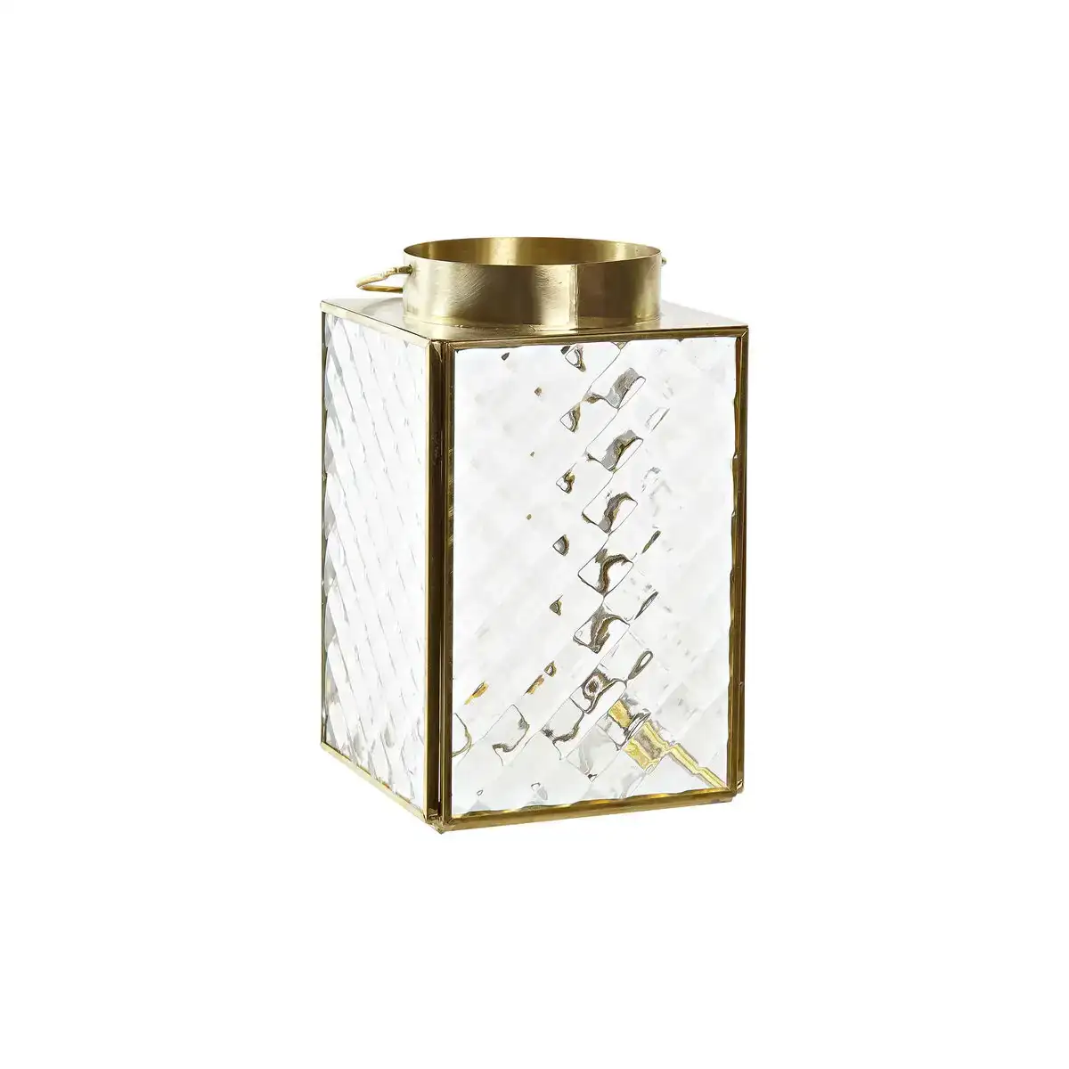 Lanterne dkd home decor verre dore metal transparent moderne 10 5 x 10 5 x 17 cm_8913. DIAYTAR COTE D'IVOIRE - Là où Chaque Achat a du Sens. Explorez notre gamme et choisissez des produits qui racontent une histoire, du traditionnel au contemporain.