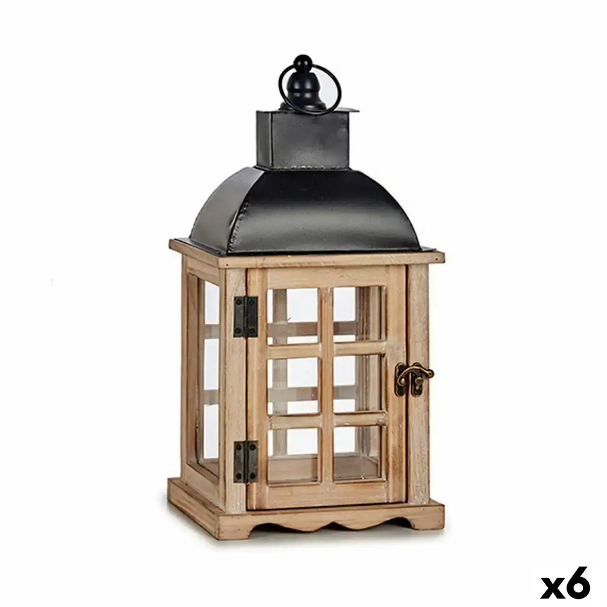 Lanterne noir metal bois marron 14 x 40 x 20 cm 6 unites _8089. DIAYTAR COTE D'IVOIRE - Où la Qualité est Notre Engagement. Explorez notre boutique en ligne pour découvrir des produits conçus pour vous apporter satisfaction et plaisir.