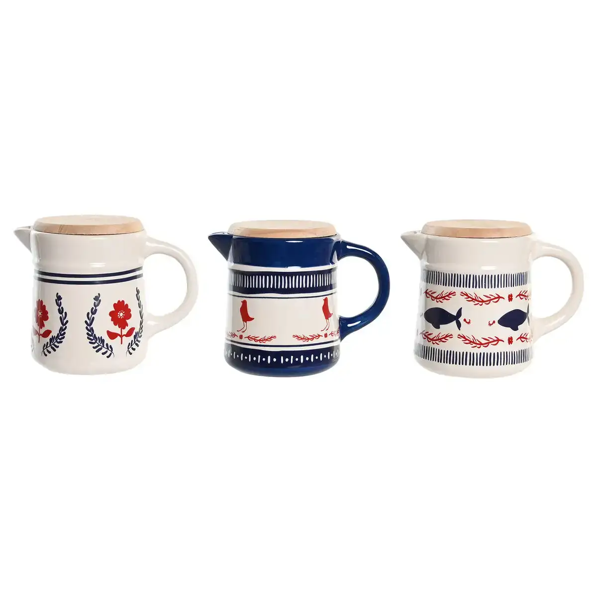Lechefrite pour la viande ou le poisson dkd home decor rouge bleu acier inoxydable blanc gres bois mdf 680 ml 3 unites_1736. DIAYTAR COTE D'IVOIRE - Là où le Shopping devient une Fête des Sens. Plongez dans notre univers et choisissez des produits qui éveillent votre goût pour l'esthétique et l'authenticité.