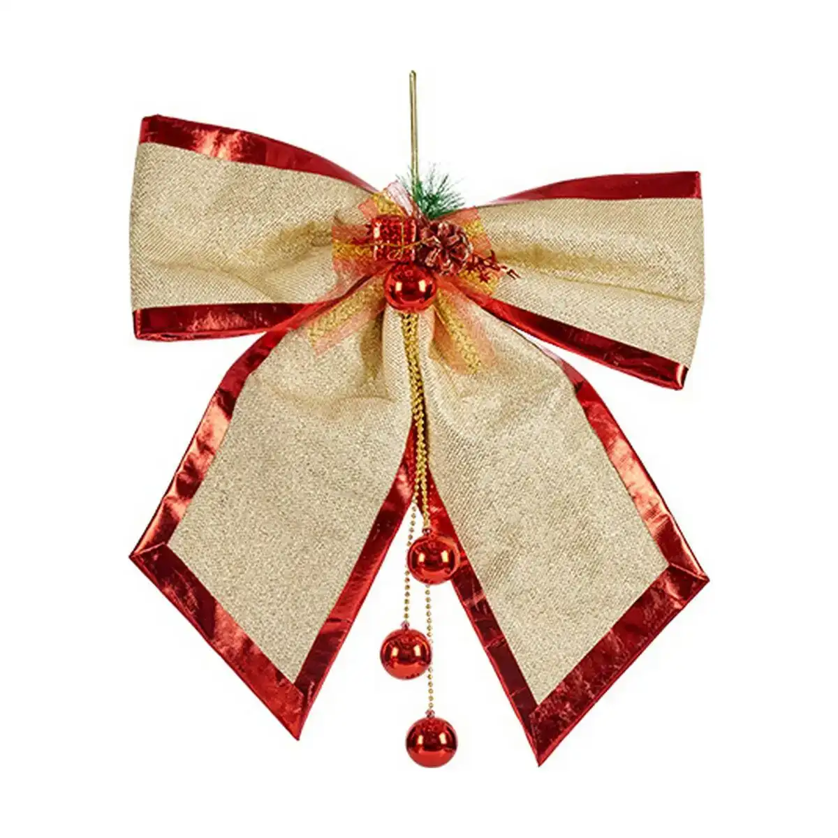 Lien 54 x 60 cm decorations de noel rouge dore plastique_8315. DIAYTAR COTE D'IVOIRE - L'Art de Choisir, l'Art de S'émerveiller. Explorez notre gamme de produits et laissez-vous émerveiller par des créations authentiques et des designs modernes.