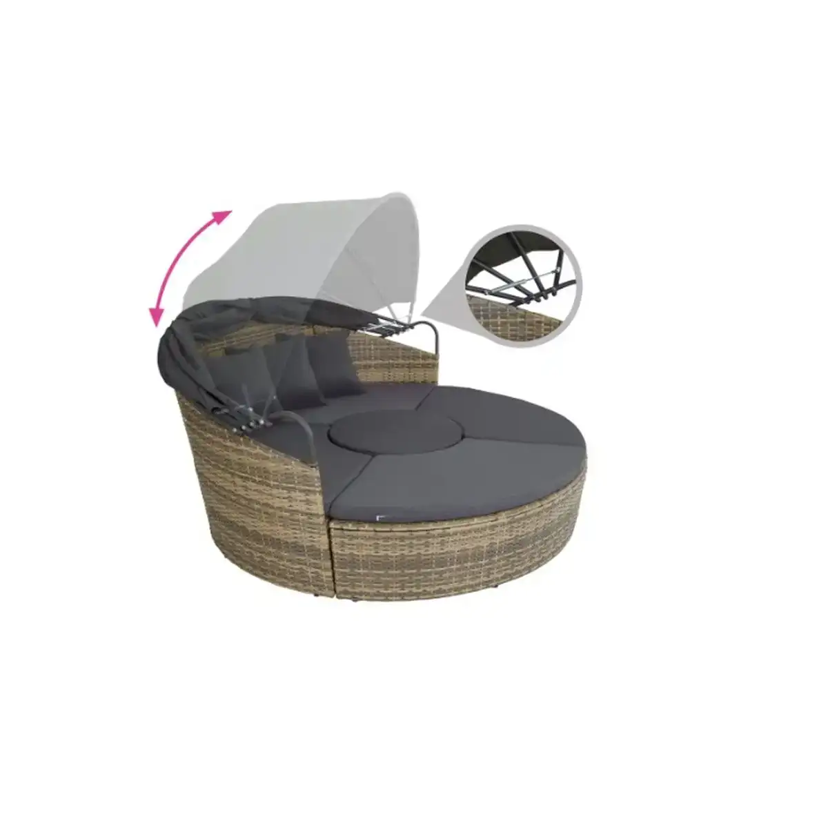 Lit de jardin dkd home decor brun fonce aluminium acier rotin synthetique 175 x 175 x 145 cm_6775. DIAYTAR COTE D'IVOIRE - Là où le Chic Rencontre la Tradition. Naviguez à travers notre catalogue et choisissez des produits qui équilibrent l'élégance intemporelle et l'innovation moderne.