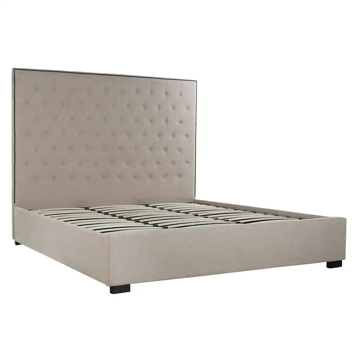 Lit dkd home decor beige metal bois polyester aluminium 186 x 220 x 156 cm _8076. DIAYTAR COTE D'IVOIRE - Où le Shopping Devient une Aventure Culturelle. Plongez dans notre univers de produits qui célèbrent l'héritage et l'artisanat du Côte d'Ivoire.