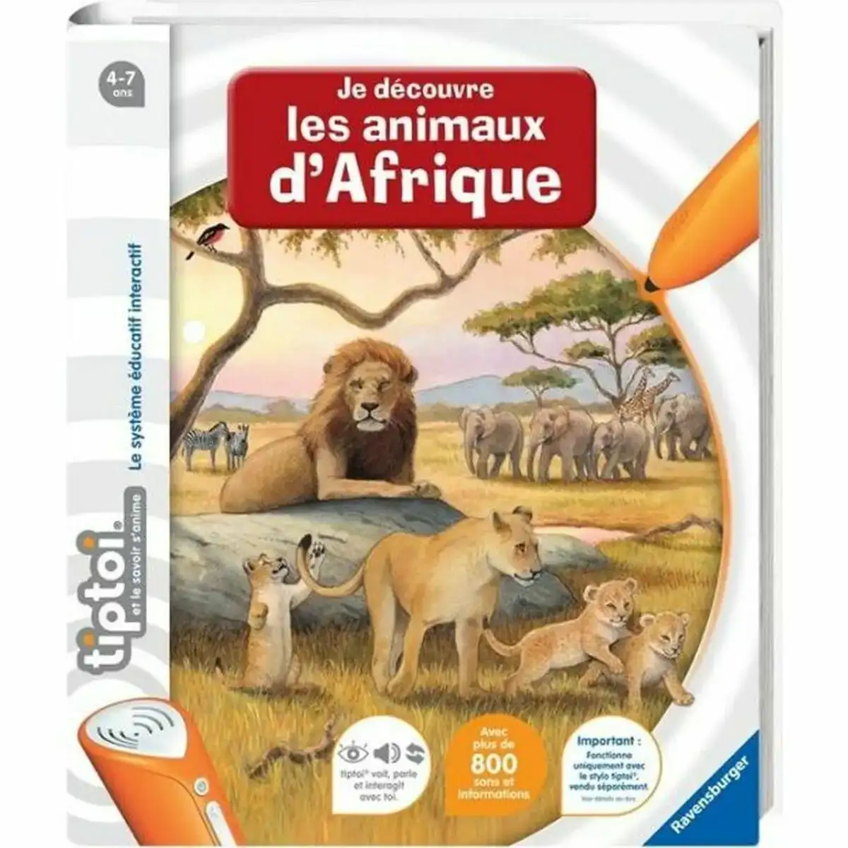 Livre interactif pour enfants ravensburger discovering african animals_4113. DIAYTAR COTE D'IVOIRE - Votre Portail vers l'Extraordinaire. Parcourez nos collections et découvrez des produits qui vous emmènent au-delà de l'ordinaire, créant une expérience de shopping mémorable.