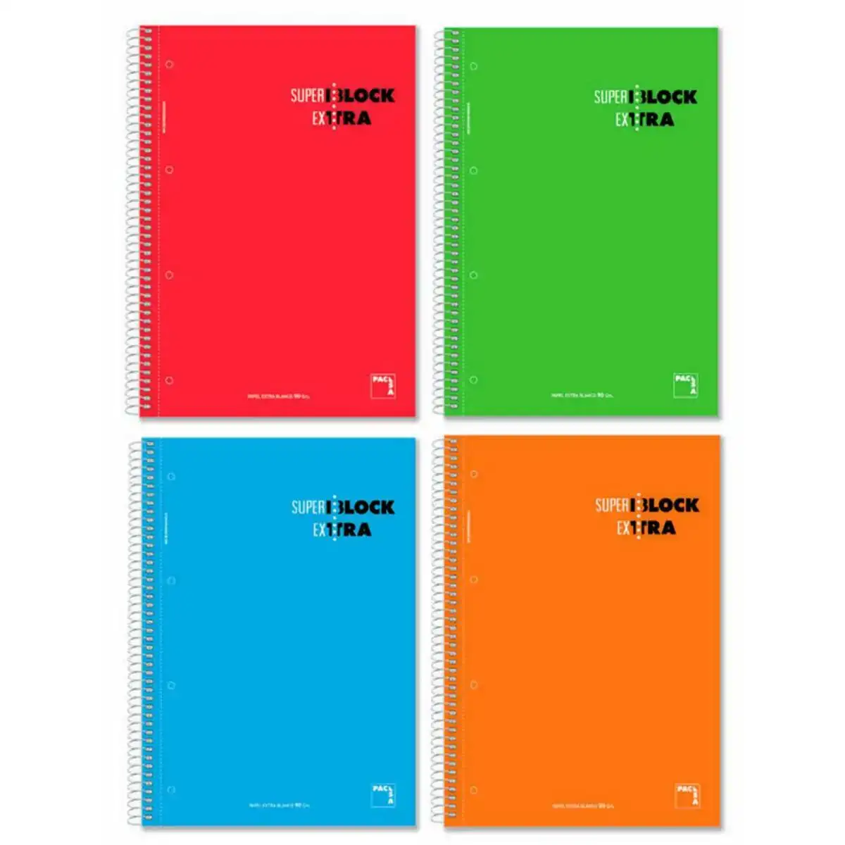Lot de cahiers pacsa superblock extra 4 pieces multicouleur a4 120 volets_9732. DIAYTAR COTE D'IVOIRE - Votre Passage vers l'Éclat et la Beauté. Explorez notre boutique en ligne et trouvez des produits qui subliment votre apparence et votre espace.