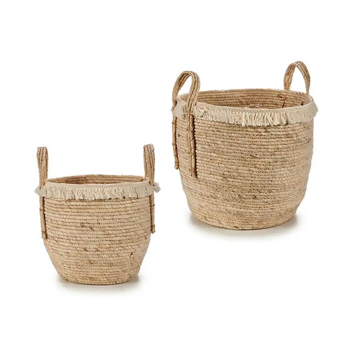 Lot de paniers 2 pieces paille marron naturel_4405. Bienvenue sur DIAYTAR COTE D'IVOIRE - Où le Shopping est une Affaire Personnelle. Découvrez notre sélection et choisissez des produits qui reflètent votre unicité et votre individualité.