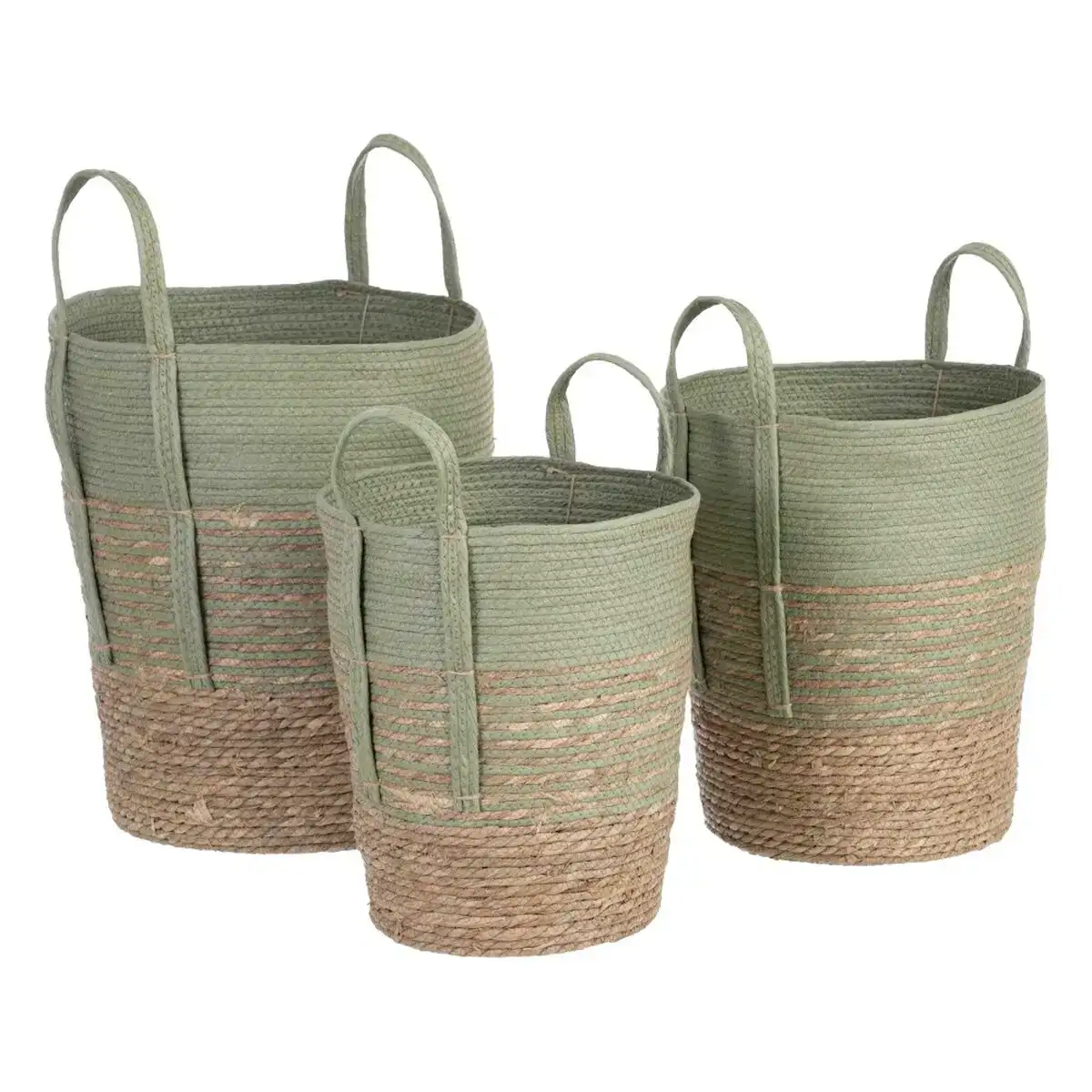 Lot de paniers 42 x 42 x 48 cm menthe fibre naturelle 3 pieces _6416. DIAYTAR COTE D'IVOIRE - Votre Source de Découvertes Shopping. Découvrez des trésors dans notre boutique en ligne, allant des articles artisanaux aux innovations modernes.
