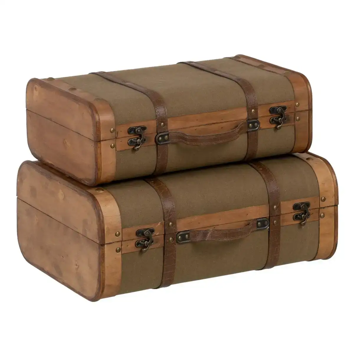 Lot de paniers 50 x 36 x 20 cm tissu synthetique bois 2 pieces _4048. DIAYTAR COTE D'IVOIRE - Où l'Élégance se Mêle à l'Authenticité. Naviguez à travers notre boutique en ligne et choisissez des produits qui incarnent le style et la tradition du Côte d'Ivoire.