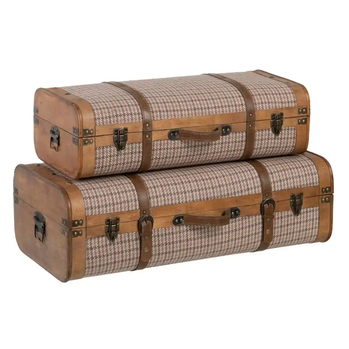 Lot de paniers 80 x 41 5 x 25 cm tissu synthetique bois carreaux 2 pieces _1618. DIAYTAR COTE D'IVOIRE - Où Chaque Sélection est une Victoire. Découvrez notre boutique en ligne et trouvez des articles qui vous rendent la vie plus belle, un choix à la fois.