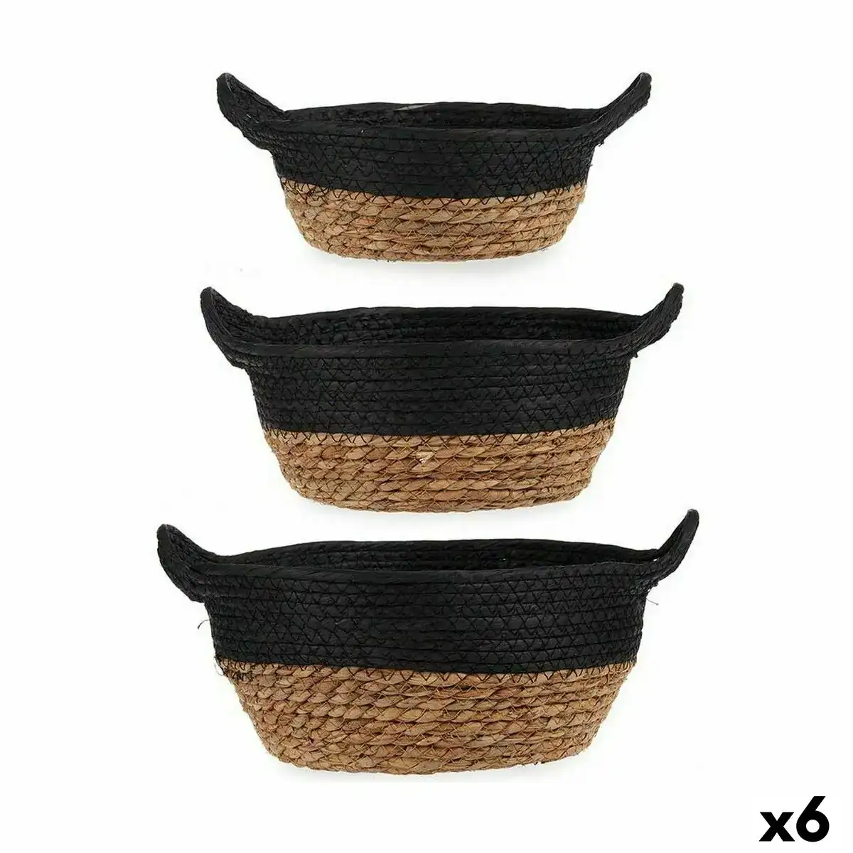 Lot de paniers avec des poignees marron noir 6 unites _1139. DIAYTAR COTE D'IVOIRE - L'Art de Vivre en Couleurs et en Styles. Parcourez notre sélection et trouvez des articles qui reflètent votre personnalité et votre goût pour la vie.