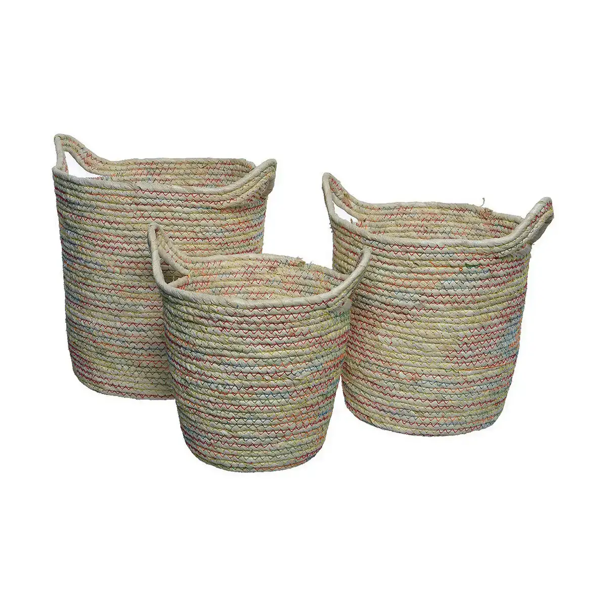 Lot de paniers decoris avec des poignees sable osier 3 pieces_5355. DIAYTAR COTE D'IVOIRE - Où la Qualité et la Diversité Fusionnent. Explorez notre boutique en ligne pour découvrir une gamme variée de produits qui incarnent l'excellence et l'authenticité.