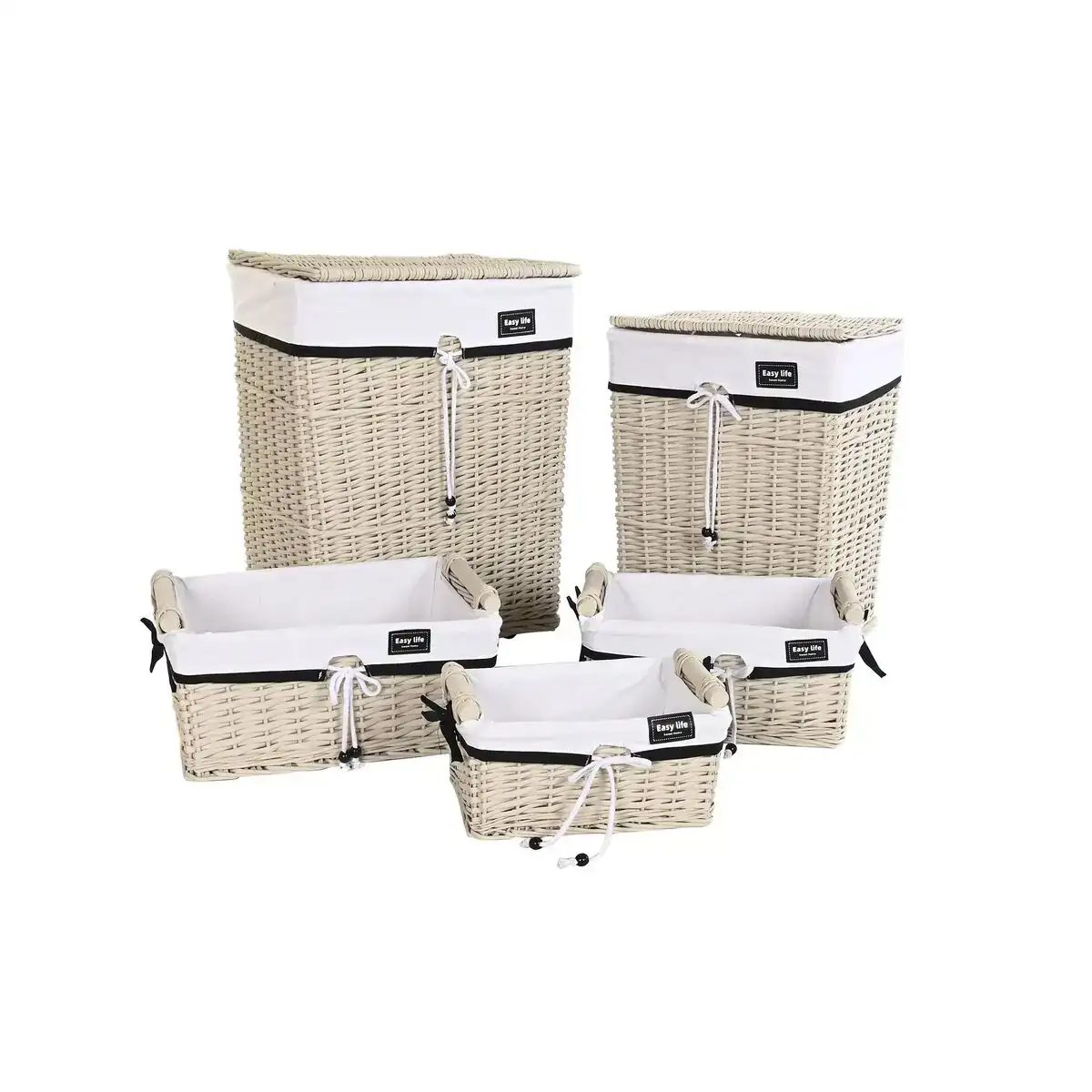 Lot de paniers dkd home decor 44 x 34 x 58 cm 45 x 35 x 58 cm beige blanc osier_2322. DIAYTAR COTE D'IVOIRE - Votre Destination Shopping Incontournable. Parcourez nos rayons virtuels et trouvez des articles qui répondent à tous vos besoins, du quotidien à l'exceptionnel.