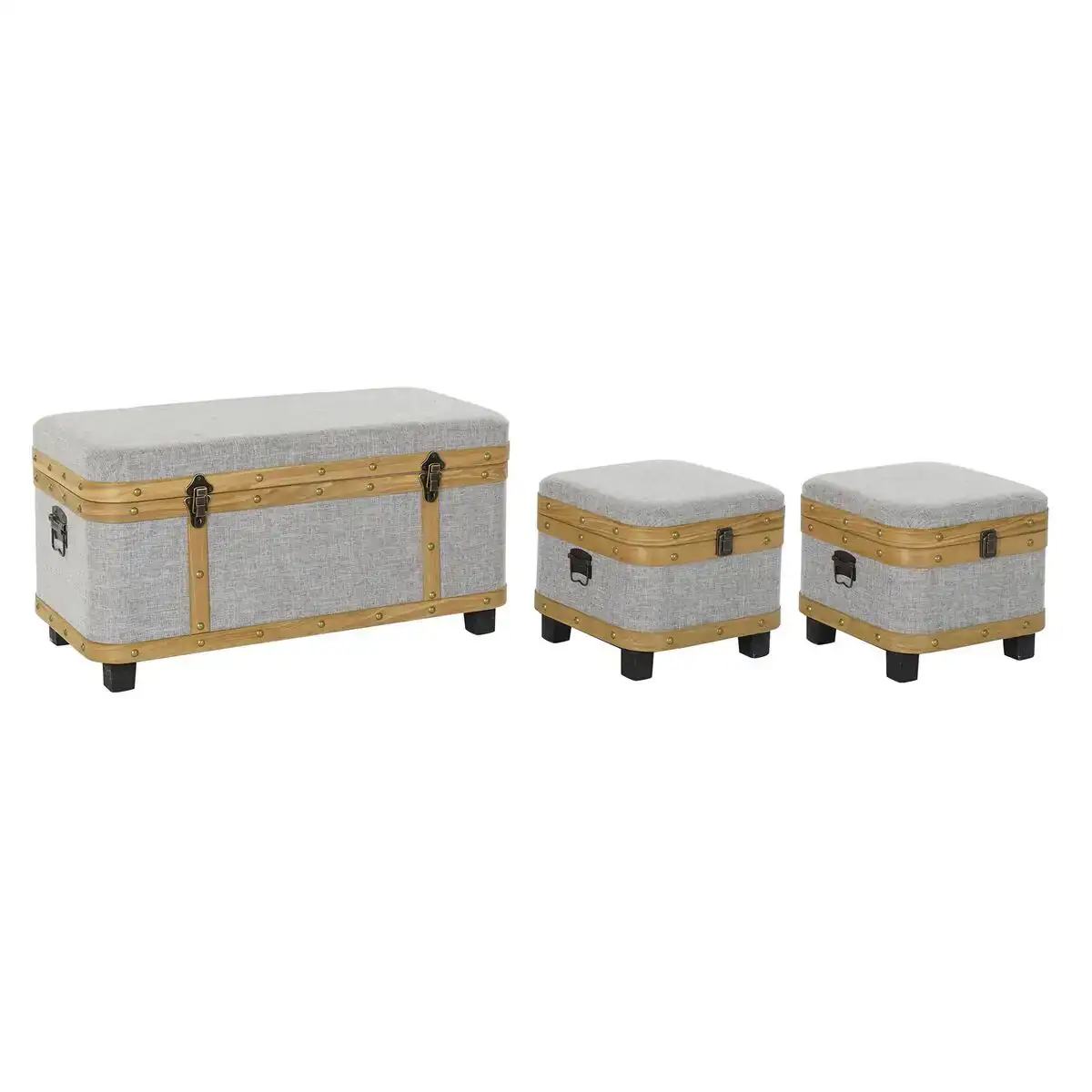 Lot de paniers dkd home decor 80 x 42 x 42 cm bois polyester_9487. DIAYTAR COTE D'IVOIRE - Où le Shopping Devient une Aventure Culturelle. Plongez dans notre univers de produits qui célèbrent l'héritage et l'artisanat du Côte d'Ivoire.