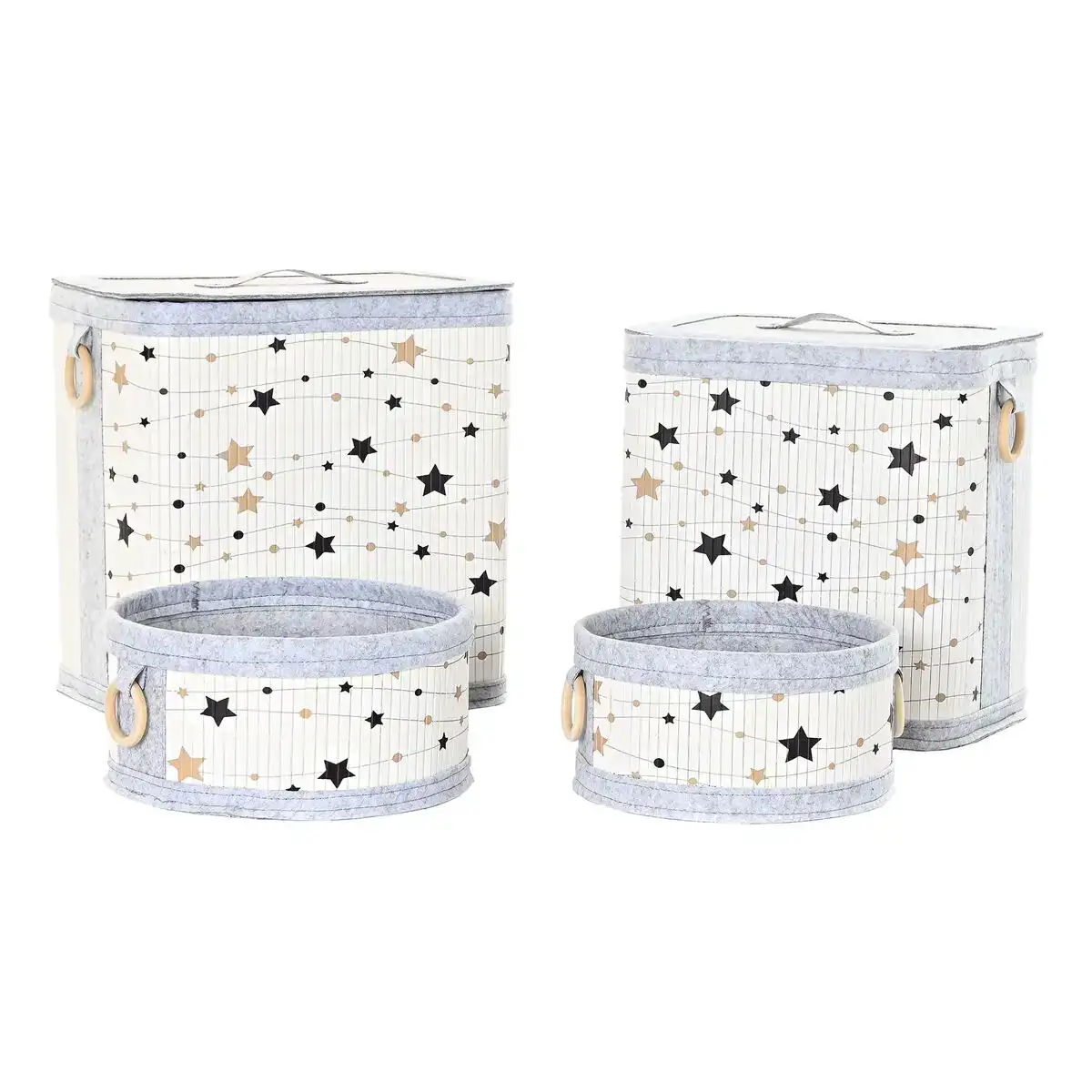 Lot de paniers dkd home decor etoiles bambou feutre 41 x 31 x 42 cm 4 pieces _9584. DIAYTAR COTE D'IVOIRE - Où Choisir Devient une Découverte. Explorez notre boutique en ligne et trouvez des articles qui vous surprennent et vous ravissent à chaque clic.
