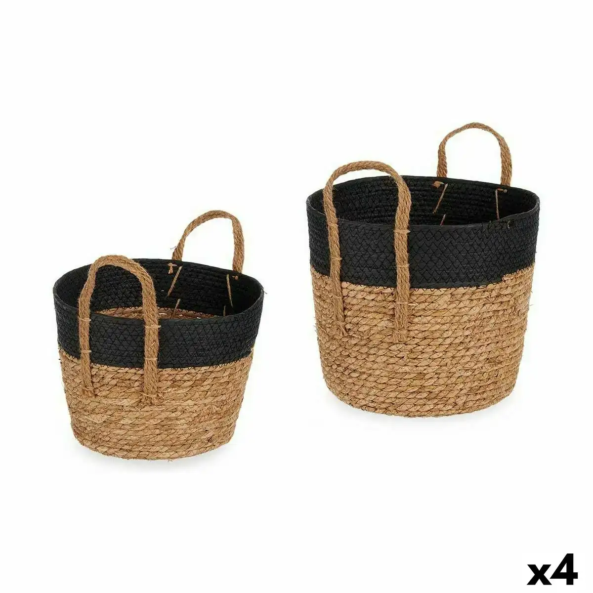 Lot de paniers marron noir 4 unites _1619. DIAYTAR COTE D'IVOIRE - Où la Mode et le Confort se Rencontrent. Plongez dans notre univers de produits et trouvez des articles qui vous habillent avec style et aisance.