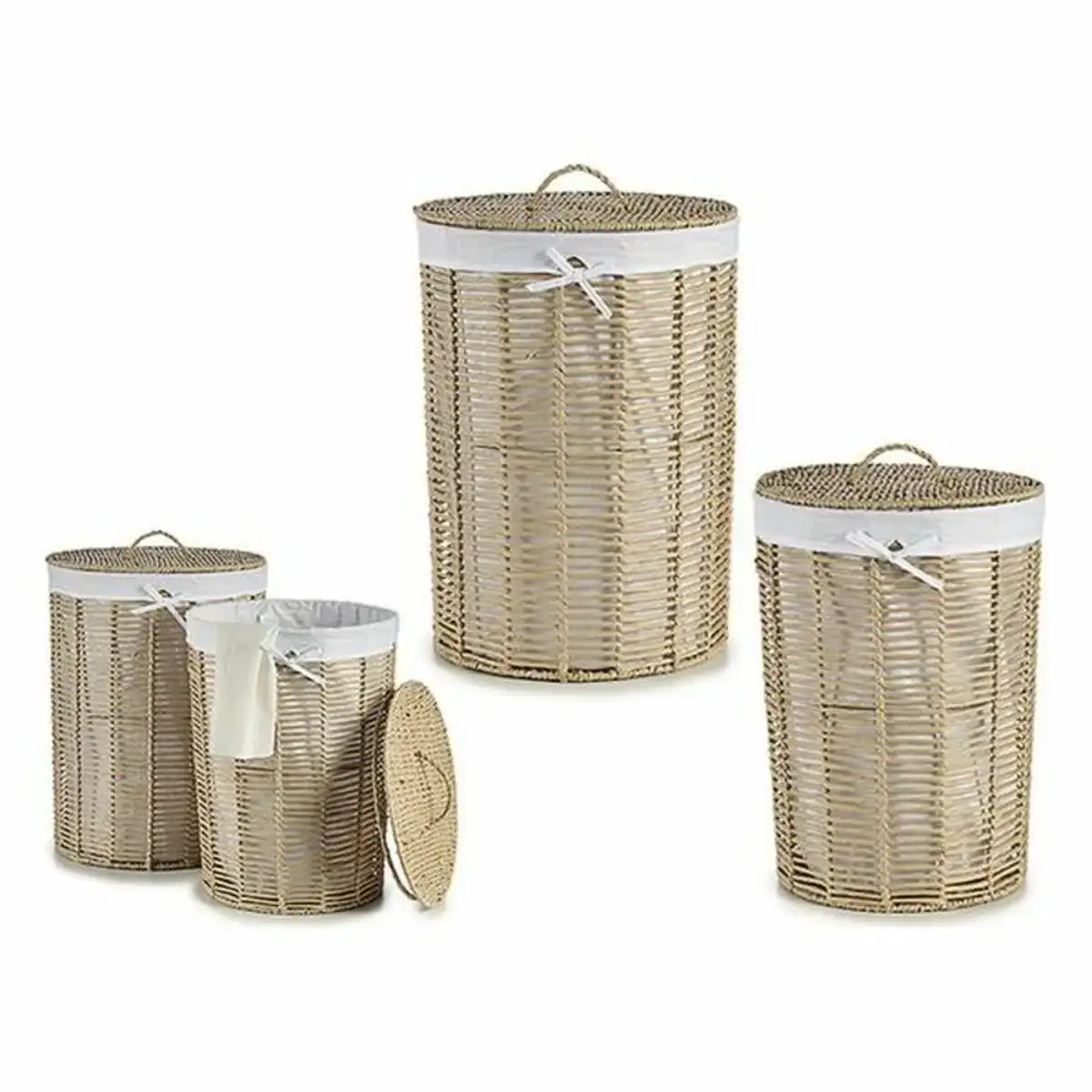 Lot de paniers naturel 2 pieces 44 x 56 x 44 cm _8987. DIAYTAR COTE D'IVOIRE - L'Art de Magasiner sans Limites. Naviguez à travers notre collection diversifiée pour trouver des produits qui élargiront vos horizons shopping.