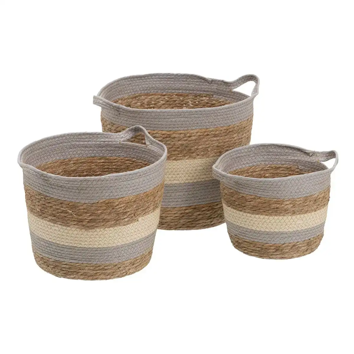 Lot de paniers naturel gris 33 x 33 x 38 cm fibre naturelle 3 pieces _9961. Entrez dans DIAYTAR COTE D'IVOIRE - Où Chaque Détail Compte. Explorez notre boutique en ligne pour trouver des produits de haute qualité, soigneusement choisis pour répondre à vos besoins et vos désirs.