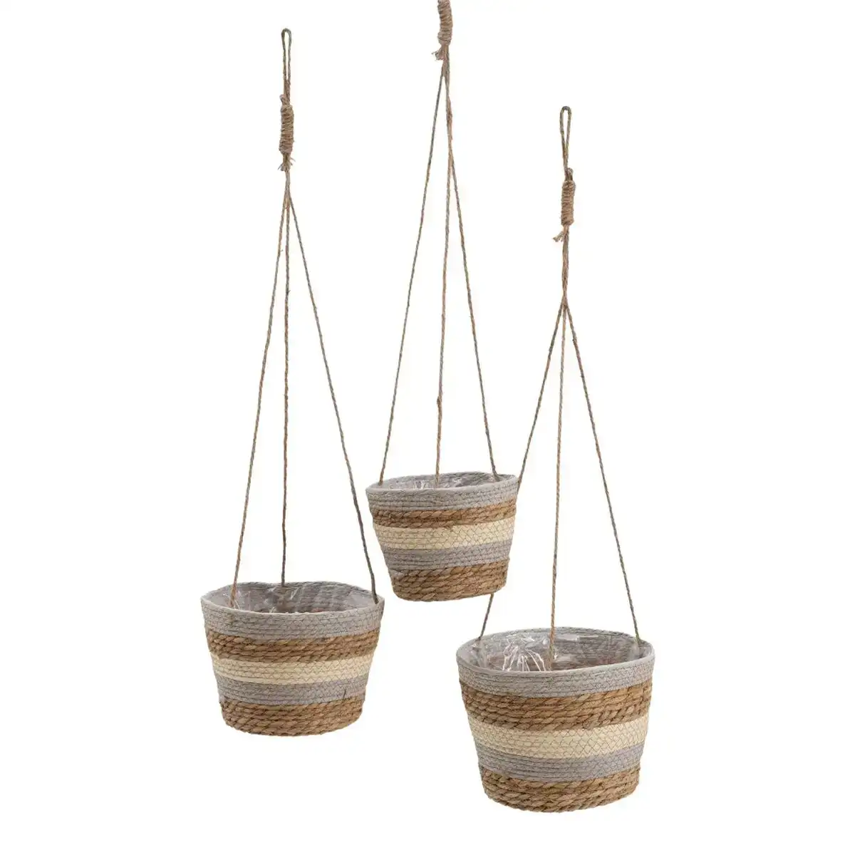 Lot de paniers naturel gris fibre naturelle 20 x 20 x 27 cm 3 pieces _6659. DIAYTAR COTE D'IVOIRE - Là où Chaque Produit a son Propre Éclat. Explorez notre boutique en ligne et trouvez des articles qui ajoutent de la brillance à votre quotidien.