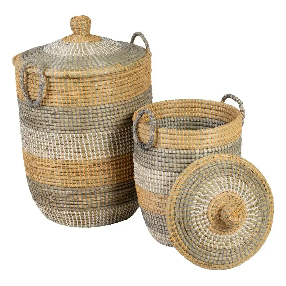Lot de paniers naturel gris fibre naturelle 38 x 38 x 58 cm 2 pieces _5043. Entrez dans l'Univers de DIAYTAR COTE D'IVOIRE - Où Chaque Produit a son Éclat Unique. Explorez notre gamme variée et choisissez des articles qui illuminent votre quotidien.