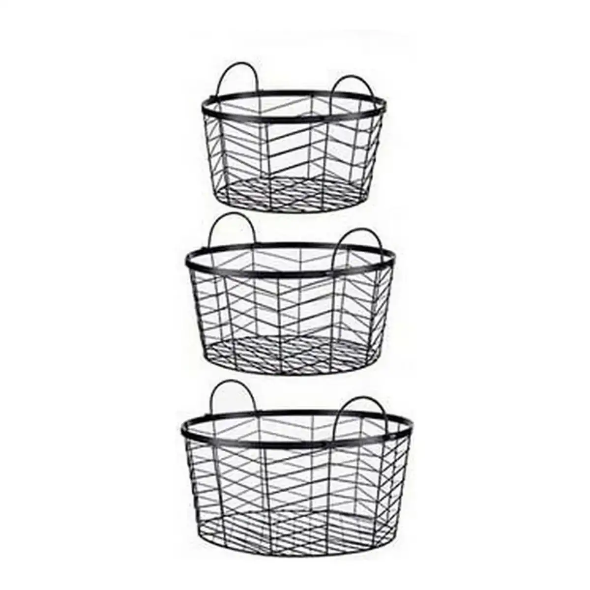 Lot de paniers noir metal 40 x 18 x 40 cm 3 pcs _5763. DIAYTAR COTE D'IVOIRE - Votre Boutique en Ligne, Votre Choix Illimité. Parcourez nos rayons et découvrez des produits qui vous inspirent, de la mode à la maison et bien plus.