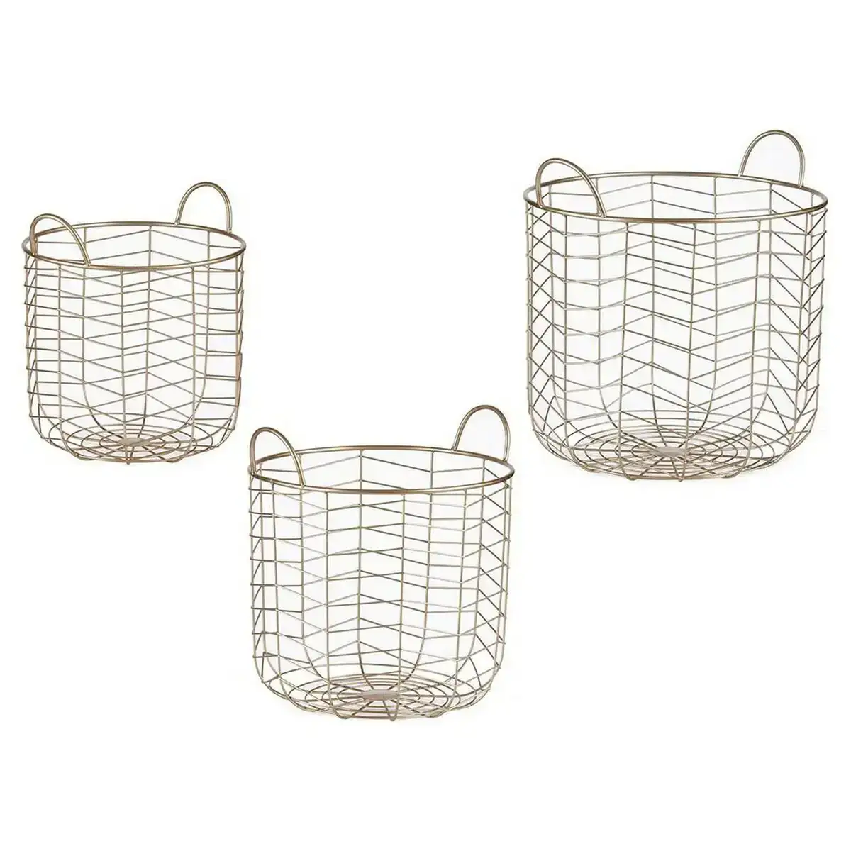 Lot de paniers rond dore metal 3 pcs _5250. DIAYTAR COTE D'IVOIRE - Votre Destinée Shopping Personnalisée. Plongez dans notre boutique en ligne et créez votre propre expérience de shopping en choisissant parmi nos produits variés.