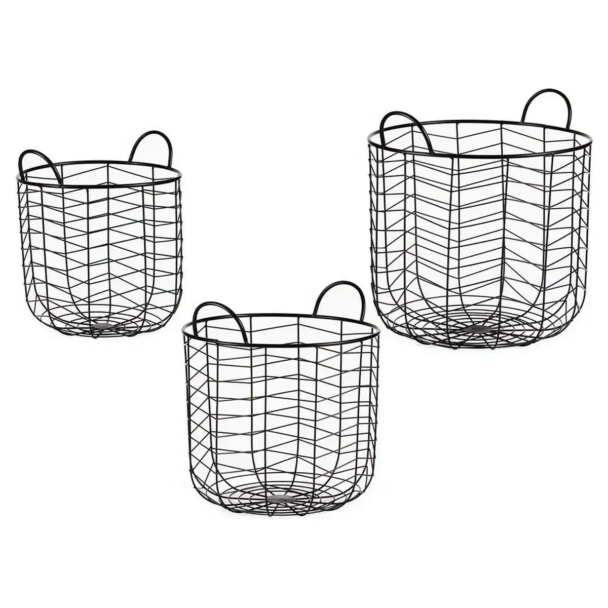 Lot de paniers rond noir metal 3 pcs _7705. Bienvenue sur DIAYTAR COTE D'IVOIRE - Où Chaque Détail compte. Plongez dans notre univers et choisissez des produits qui ajoutent de l'éclat et de la joie à votre quotidien.