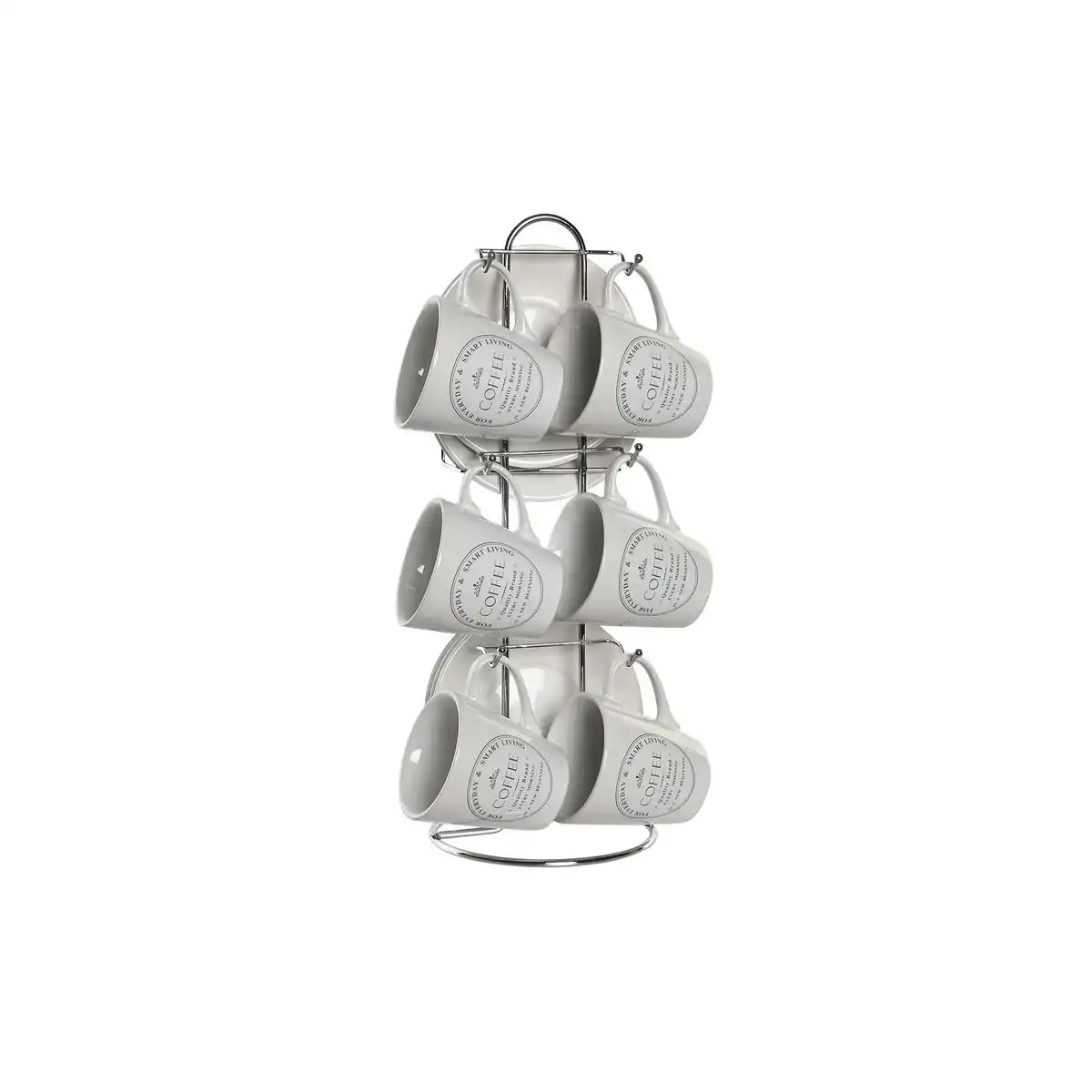 Lot de tasses avec soucoupes dkd home decor metal blanc gres 90 ml_7467. Bienvenue chez DIAYTAR COTE D'IVOIRE - Où Chaque Produit a son Âme. Découvrez notre gamme et choisissez des articles qui résonnent avec votre personnalité et vos valeurs.