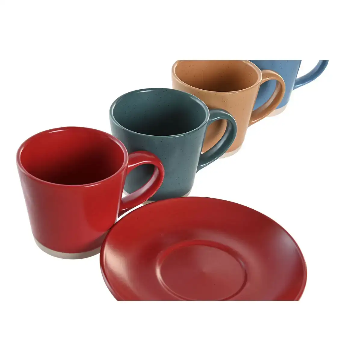 Lot de tasses avec soucoupes dkd home decor rouge bleu vert jaune gres 180 ml_1509. DIAYTAR COTE D'IVOIRE - Votre Oasis de Shopping en Ligne. Explorez notre boutique et découvrez des produits qui ajoutent une touche de magie à votre quotidien.