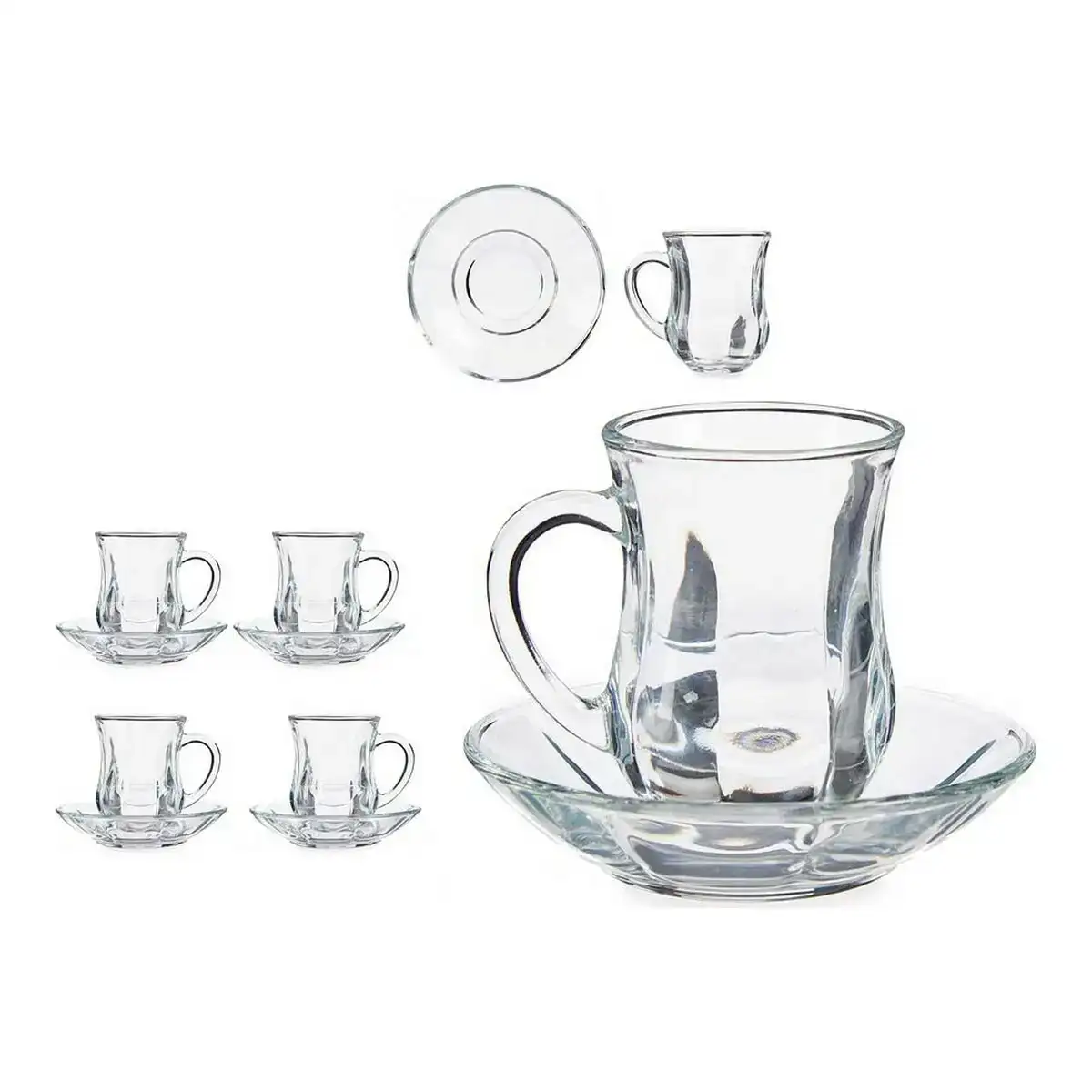 Lot de tasses avec soucoupes lisse verre transparent 125 ml 8 pcs _4181. Bienvenue chez DIAYTAR COTE D'IVOIRE - Où Chaque Détail Fait la Différence. Découvrez notre sélection méticuleuse et choisissez des articles qui répondent à vos exigences.