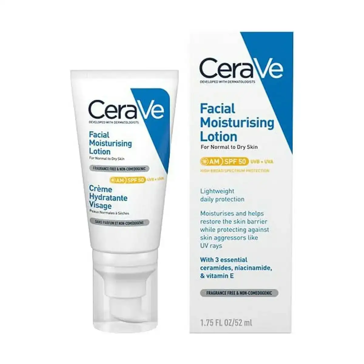 Lotion facile hydratante cerave spf 50 52 ml _8320. DIAYTAR COTE D'IVOIRE - Votre Escale Shopping incontournable. Explorez notre boutique en ligne et dénichez des trésors qui reflètent la richesse culturelle et la modernité du Côte d'Ivoire.