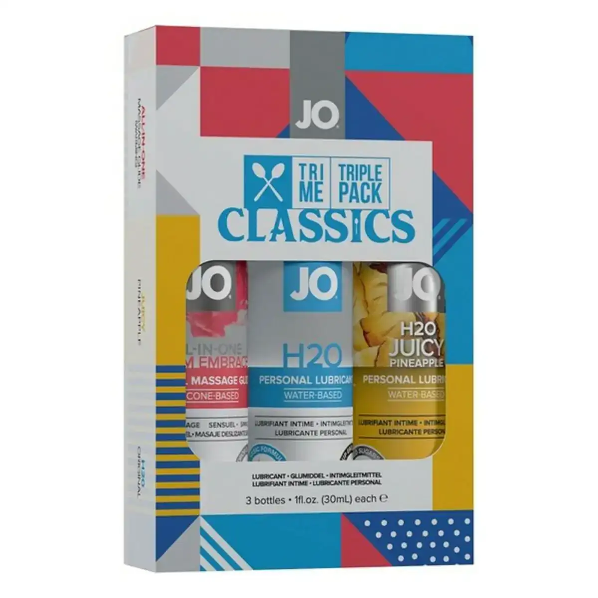 Lubrifiant tri me classic system jo 3 pcs _6869. Entrez dans l'Univers de DIAYTAR COTE D'IVOIRE - Où Choisir est un Plaisir. Explorez notre catalogue diversifié et trouvez des articles qui reflètent vos goûts et votre personnalité.