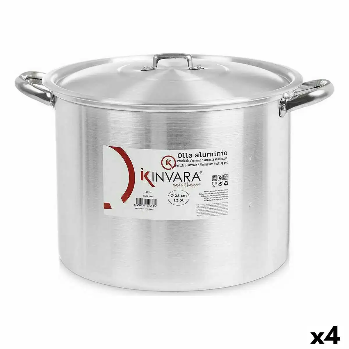 Marmite avec couvercle argente aluminium 38 x 25 x 31 cm 4 unites _2440. DIAYTAR COTE D'IVOIRE - Où Chaque Détail Compte. Parcourez nos produits soigneusement sélectionnés et choisissez des articles qui correspondent à votre style et à vos valeurs.