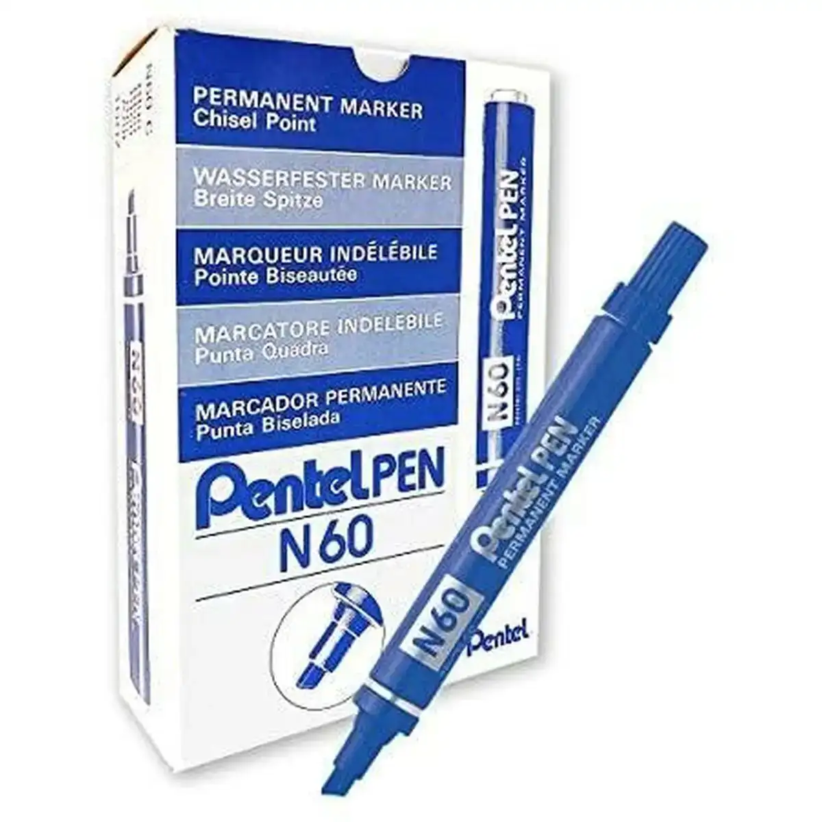 Marqueur permanent pentel n60 bleu aluminium 12 unites_8216. DIAYTAR COTE D'IVOIRE - L'Art de Vivre en Couleurs. Découvrez notre boutique en ligne et trouvez des produits qui ajoutent une palette vibrante à votre quotidien.
