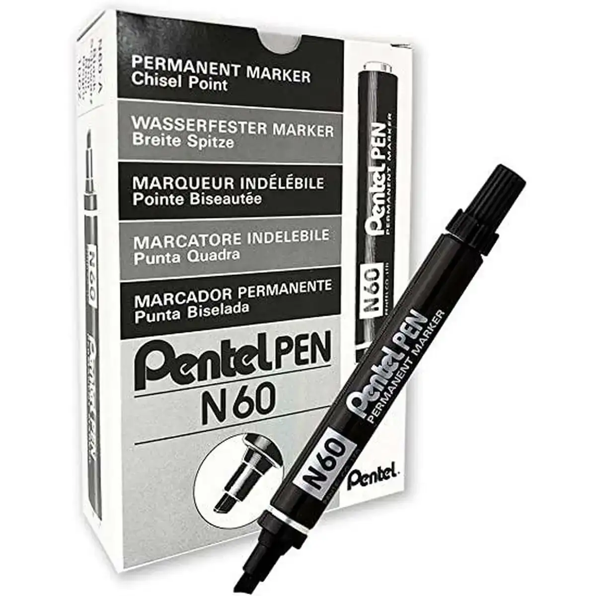 Marqueur permanent pentel n60 noir aluminium 12 unites_9017. Entrez dans l'Univers de DIAYTAR COTE D'IVOIRE - Où le Choix Rencontre l'Authenticité. Explorez nos rayons virtuels et trouvez des produits qui incarnent la richesse de notre culture.