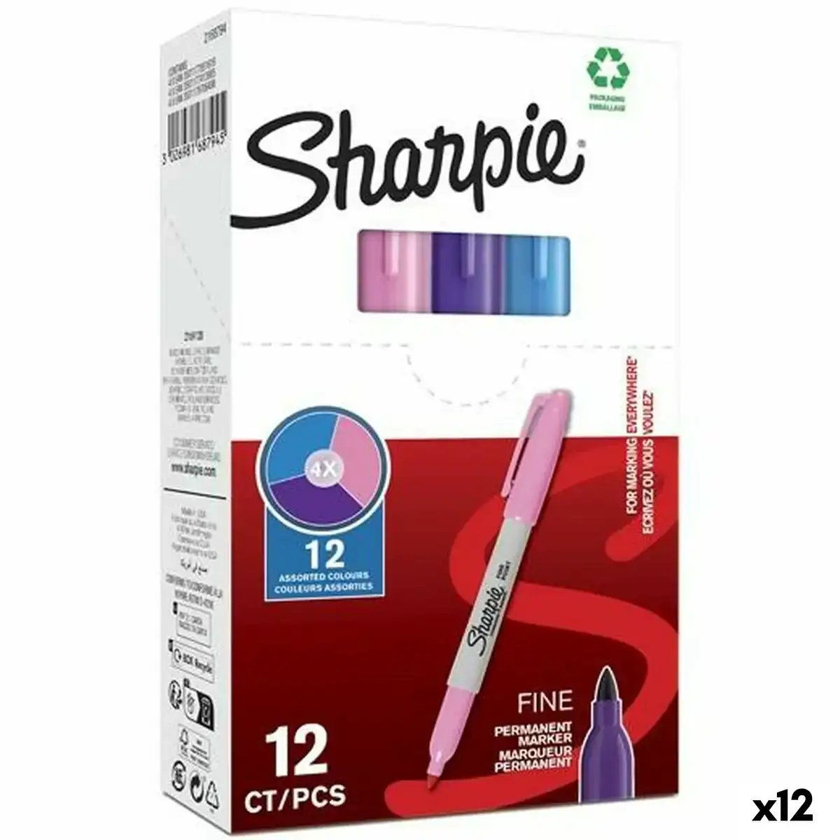 Marqueur permanent sharpie violet rose turquoise 0 9 mm 12 unites _3345. DIAYTAR COTE D'IVOIRE - Où l'Élégance Rencontré l'Accessibilité. Parcourez notre catalogue et trouvez des produits qui apportent une touche de sophistication à votre vie quotidienne sans compromettre votre budget.