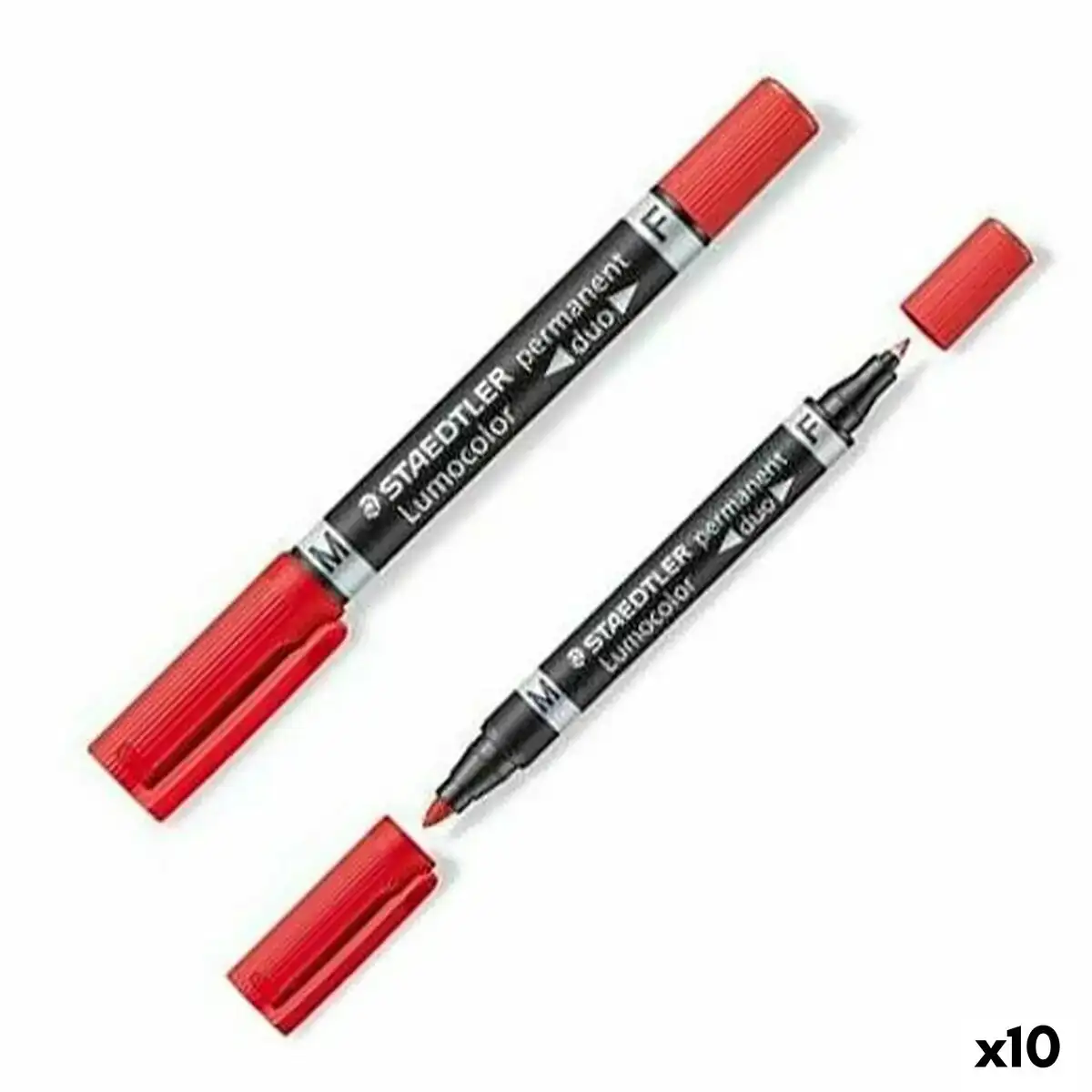 Marqueur permanent staedtler lumocolor 348 double rouge 10 unites_7893. Entrez dans l'Univers de DIAYTAR COTE D'IVOIRE - Où Chaque Produit a sa Place. Explorez nos rayons virtuels et choisissez des articles qui s'intègrent parfaitement à votre style de vie.