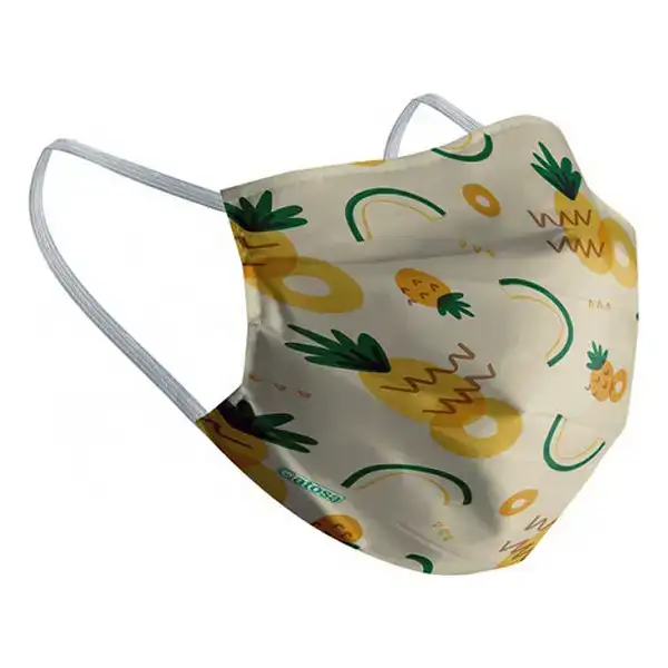 Masque en tissu hygienique reutilisable 10 12 ans ananas_5205. DIAYTAR COTE D'IVOIRE - L'Art de Choisir, l'Art de Se Distinquer. Naviguez à travers notre catalogue et choisissez des produits qui ajoutent une note d'élégance à votre style unique.