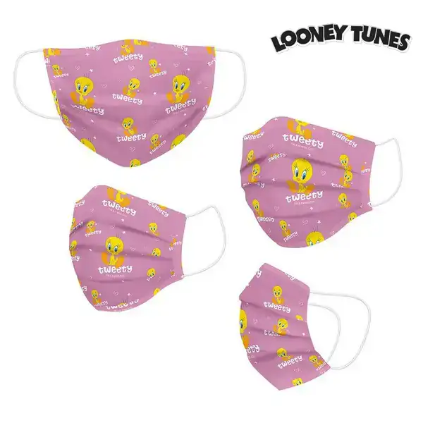 Masque en tissu hygienique reutilisable looney tunes enfant rose_2977. DIAYTAR COTE D'IVOIRE - Là où Chaque Produit a son Histoire. Découvrez notre gamme de produits, chacun portant en lui le récit de l'artisanat et de la passion, pour vous offrir une expérience de shopping authentique.