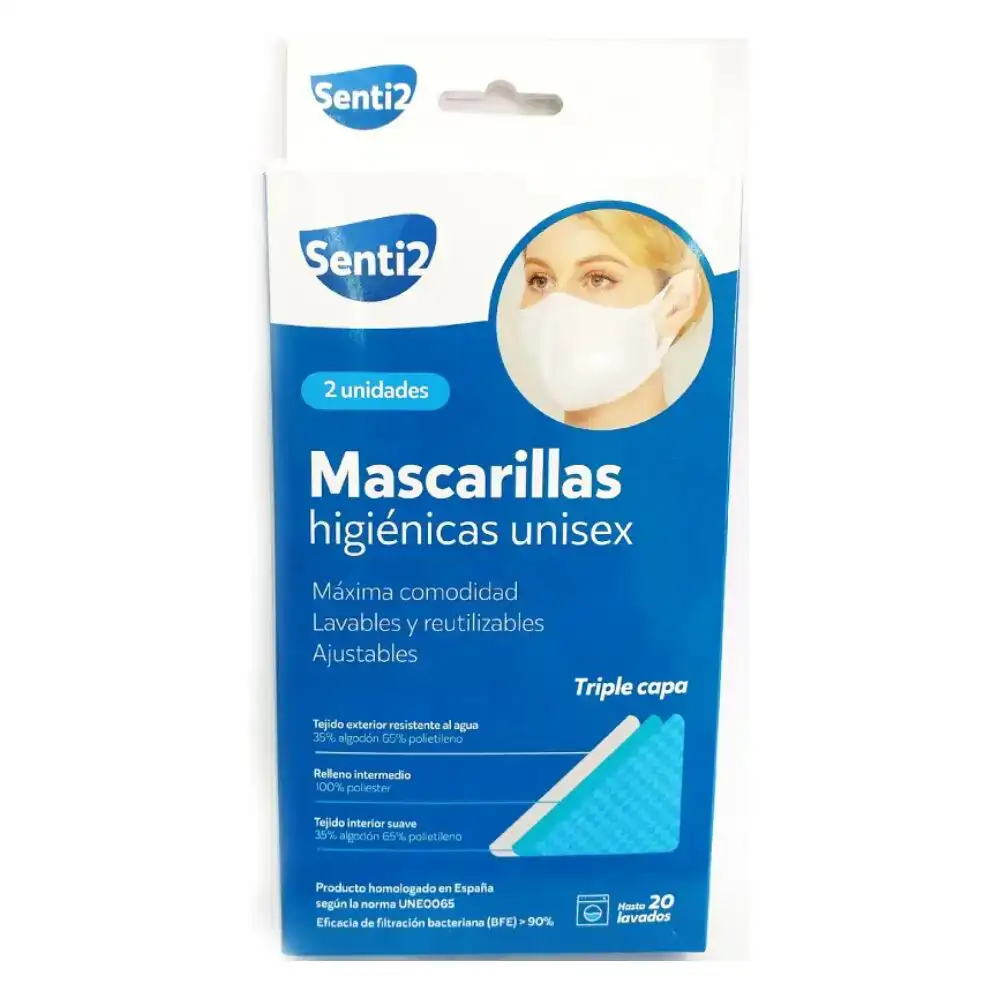 Masque en tissu hygienique reutilisable senti2 blanc adulte 2 uds _4672. DIAYTAR COTE D'IVOIRE - Là où Chaque Produit Est une Trouvaille. Parcourez notre catalogue diversifié et découvrez des articles qui enrichiront votre quotidien, du pratique à l'insolite.