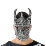 Masque halloween demon squelette gris 20 x 33 cm _6653. DIAYTAR COTE D'IVOIRE - L'Art de Vivre le Shopping Authentique. Découvrez notre boutique en ligne et trouvez des produits qui célèbrent la culture et l'héritage du Côte d'Ivoire.