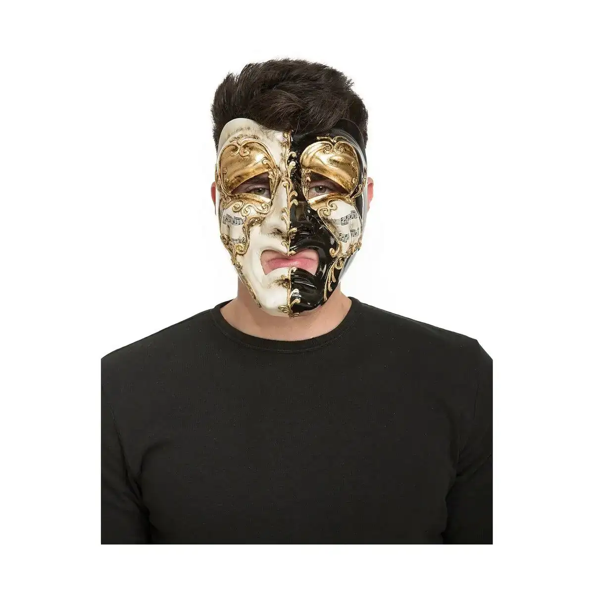 Masque my other me sadness noir dore blanc_5247. DIAYTAR COTE D'IVOIRE - Où Choisir est un Plaisir Responsable. Parcourez notre catalogue et choisissez des produits qui incarnent notre engagement envers des pratiques durables et éthiques.